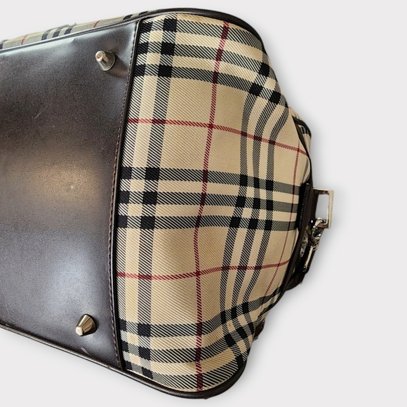 BURBERRY House Check Travel Bag w/Strap, Brown - Picture 11 of 16